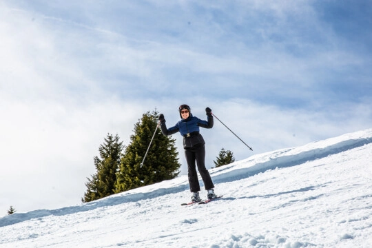 wintersport single afdaling